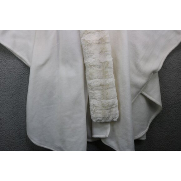 Liz Claiborne Ivory Fleece Cape Wrap w/Faux Fur Collar & Scarf-One Size - Picture 2 of 11